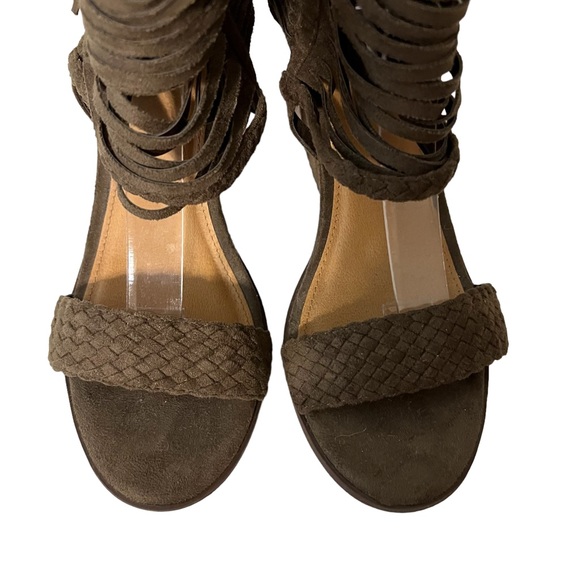 Not Rated taupe strappy tassel heel 8 - Picture 5 of 7